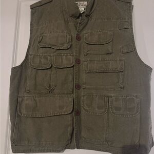 Men's Olive Green Trail Design Vest Size L